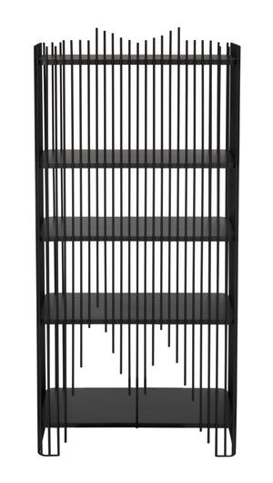 Mila Industrial Steel Bookcase in Matte Black