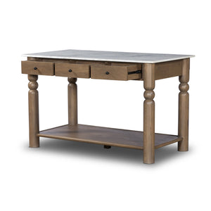 Dothan Kitchen Island - White Marble