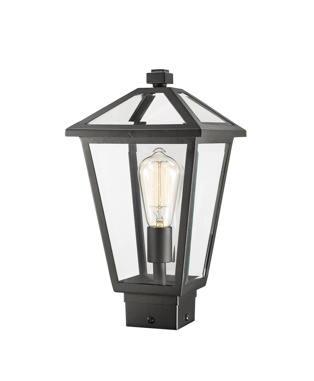Talbot 1 Light Outdoor Post Mount Fixture in Black Finish