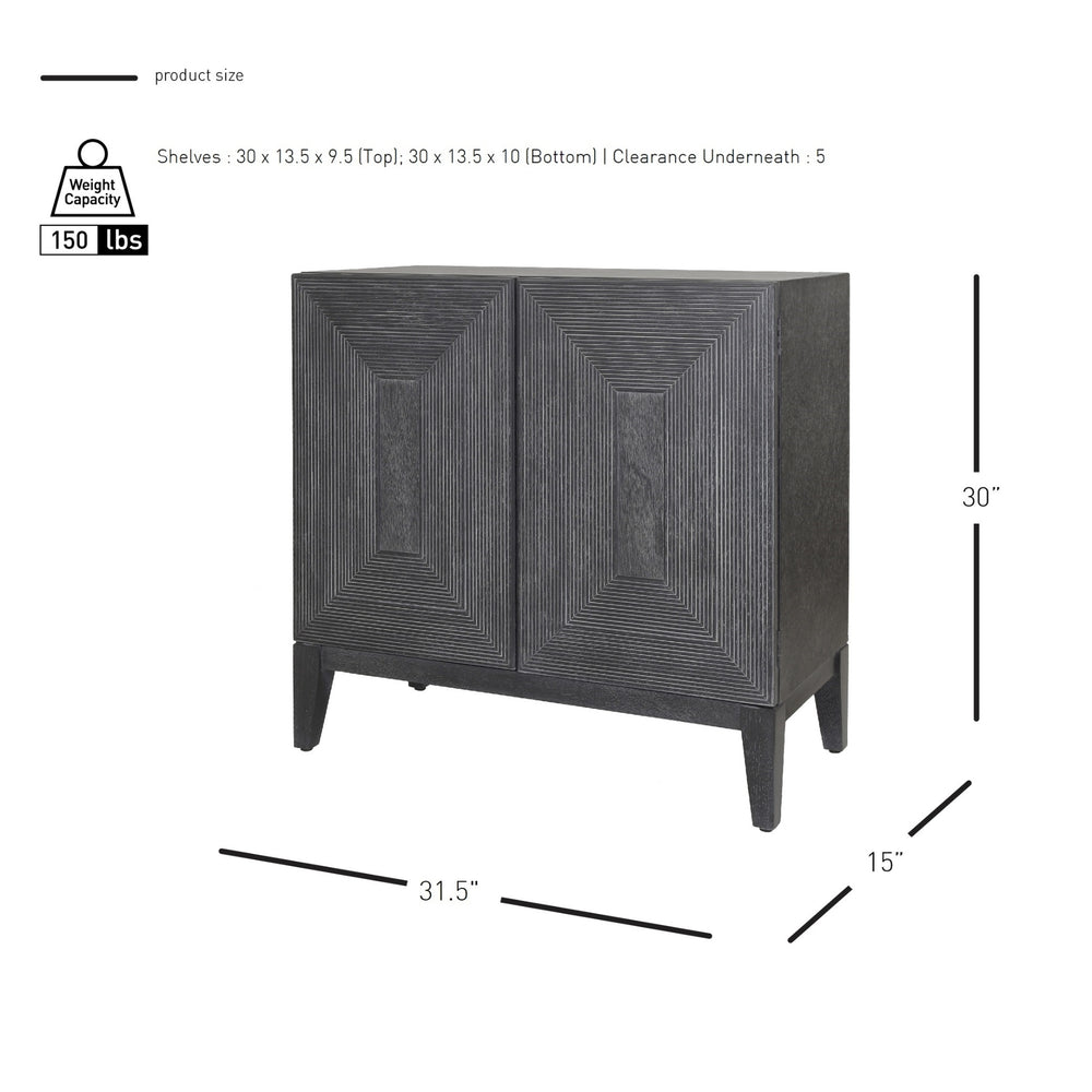 Covey KD Cabinet 2 Doors, Brushstroke Black