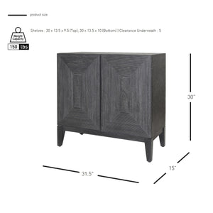 Covey KD Cabinet 2 Doors, Brushstroke Black
