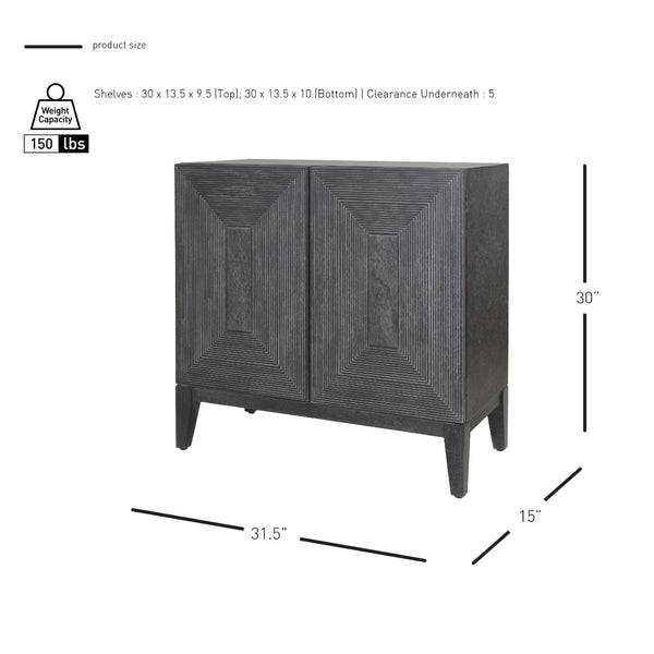 Covey KD Cabinet 2 Doors, Brushstroke Black