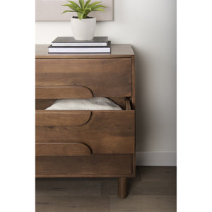 Astrid  36L x 17W x 30.3H Medium Brown Solid Wood 3 Drawer Cabinet