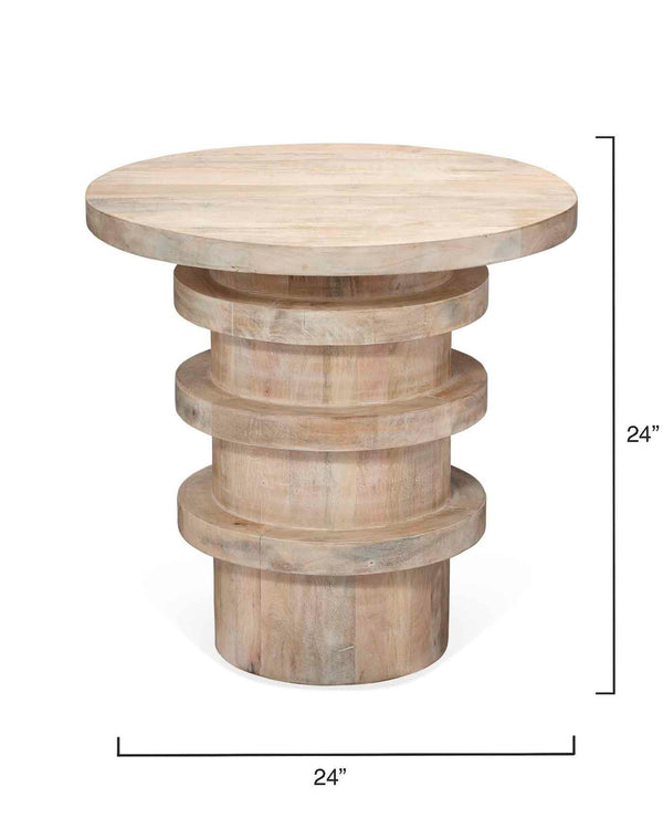 Revolve Wood Side Table, Cream