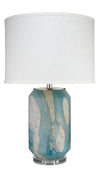 Helen Blown Glass Table Lamp with Linen Shade