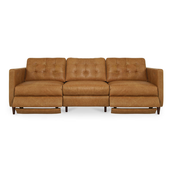 Moe's Bridgers Power Recliner Sofa Tan Leather