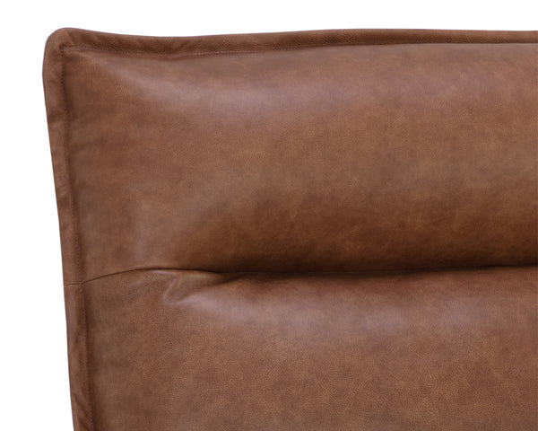 COLSON SWIVEL ARMLESS CHAIR - COGNAC LEATHER