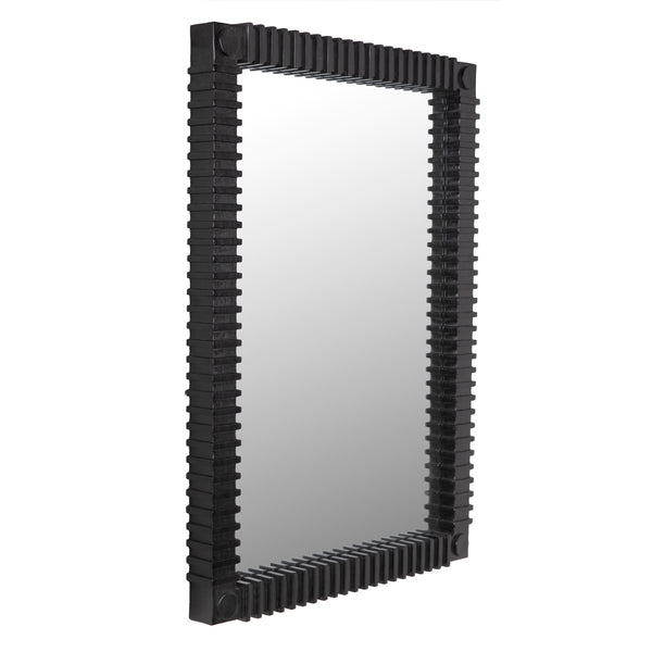Rift Mindi Wood and Mirror in Charcoal Black