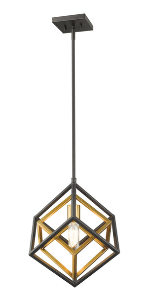 Euclid 1 Light Mini Pendant in Olde Brass + Bronze Finish