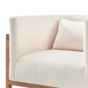 Velma Accent Arm Chair w/ Rattan, Shortbread/Natural