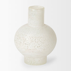 Heket Short White Glass Vase
