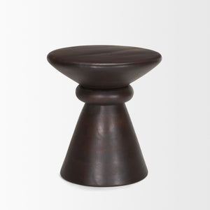 Palmera Dark Brown Wood Pedestal Accent Table