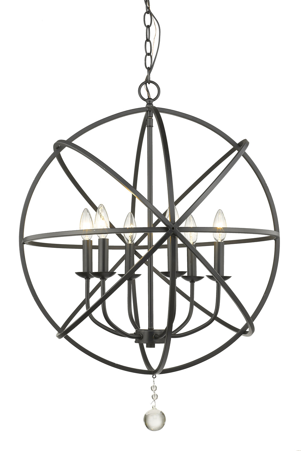 Tull 6 Light Chandelier in Matte Black Finish