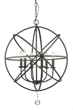 Tull 6 Light Chandelier in Matte Black Finish