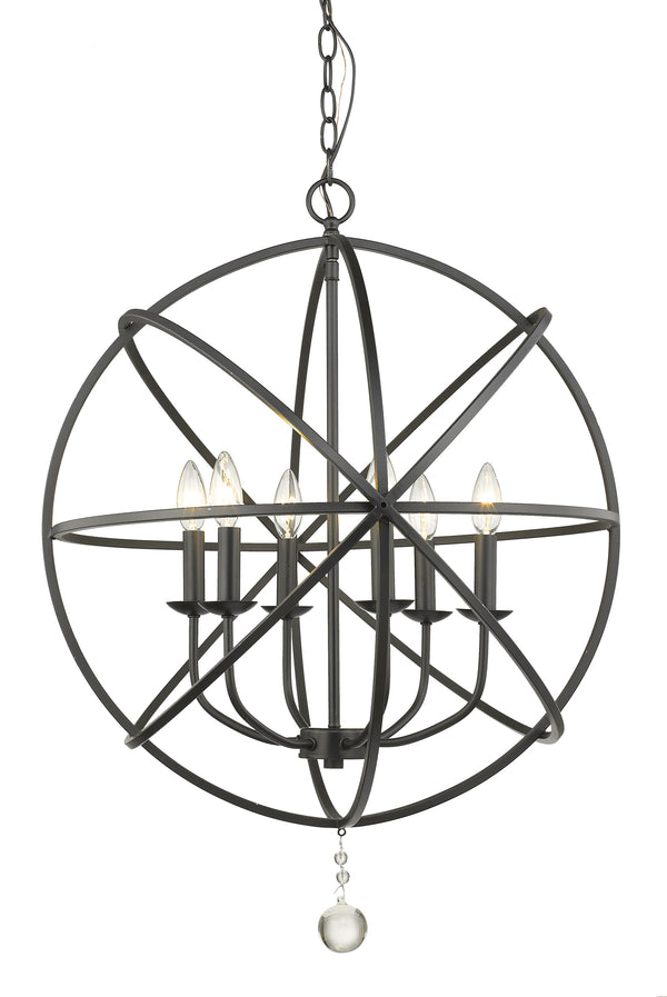 Tull 6 Light Chandelier in Matte Black Finish