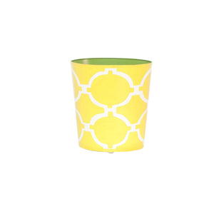 OVAL WASTEBASKET YELLOW/CREAM
