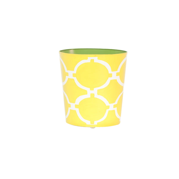 OVAL WASTEBASKET YELLOW/CREAM