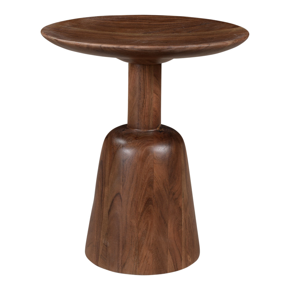 Nels End Table in Solid Acacia Wood, Dark Brown