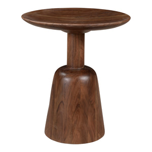 Nels End Table in Solid Acacia Wood, Dark Brown