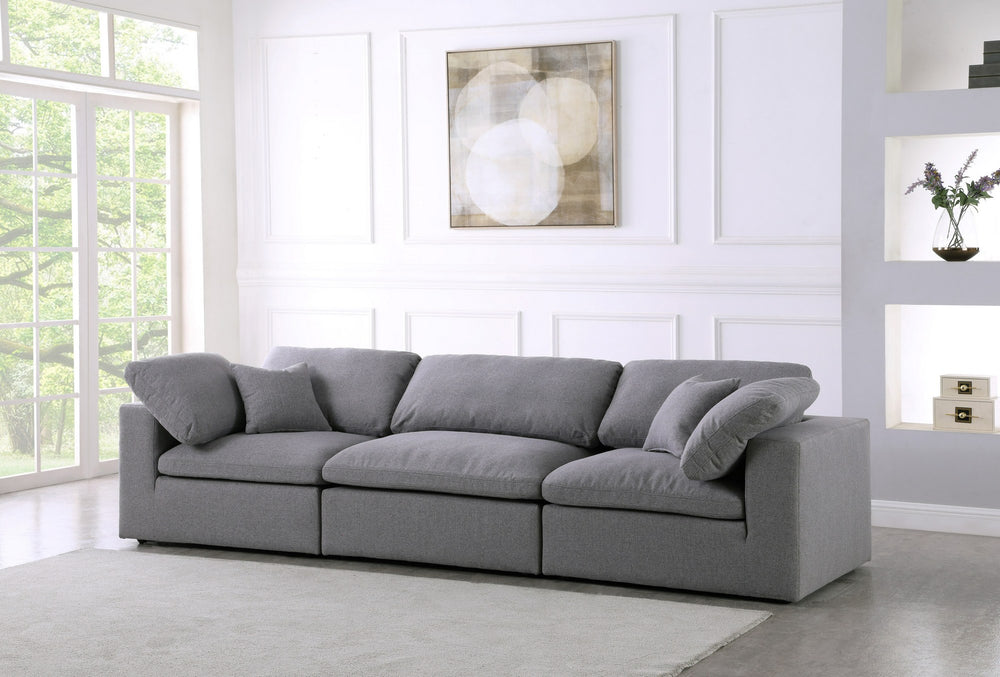 Carmen Cloud Modular Sofa In Grey Linen Fabric