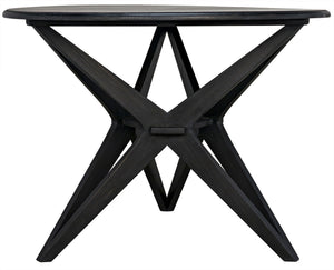 Victor Sungkai/Mindi Veneer Dining Table in Charcoal Black
