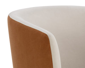 SARINA SWIVEL LOUNGE CHAIR - MEG TAUPE / MEG GOLD
