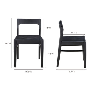 Moe's Owing Dining Chair Set in Black Oak