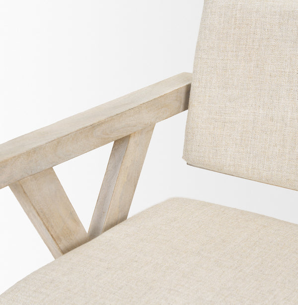 Topanga I Cream Fabric Wrap Blonde Wooden Frame Dining Chair