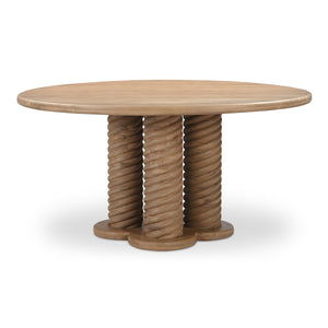 Treccia Round Dining Table in Oak