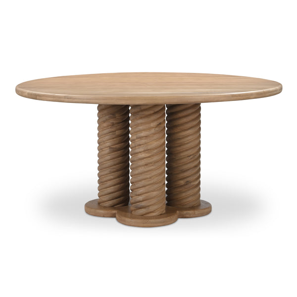 Treccia Round Dining Table in Oak