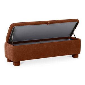 Moe's Ichigo Storage Bench in Deep Orange