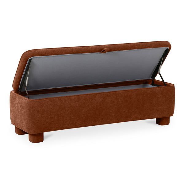 Moe's Ichigo Storage Bench in Deep Orange