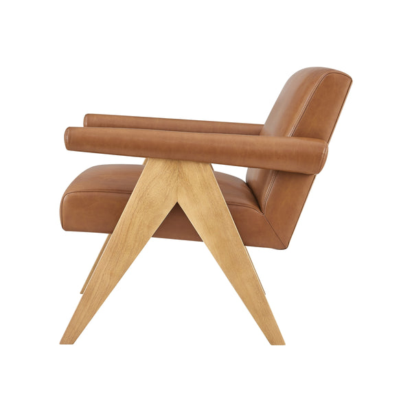 Nixon Faux Leather Accent Arm Chair, Borneo Chocolate