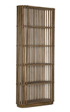 Opal Teak & Veneer Bookcase with Brass Nailhead Accents in Natural Finish
