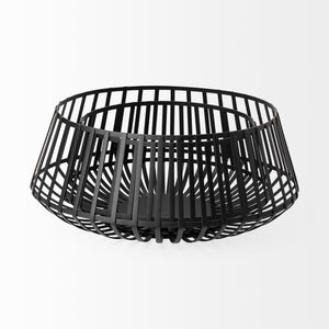 Emilio Set of 2 Black Metal Slated Bowls