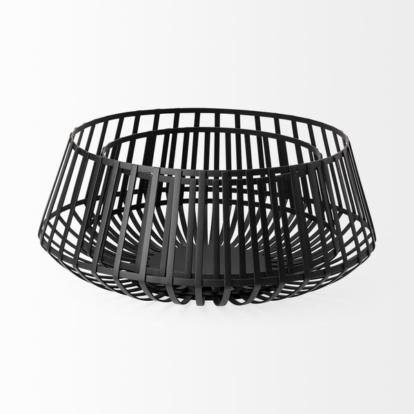 Emilio Set of 2 Black Metal Slated Bowls