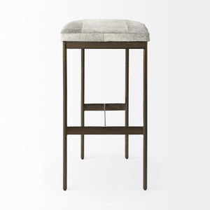 Millie 16.75 X 17.75 X 30 Hair-on-hide Seat W/ Gold Frame Bar Stool
