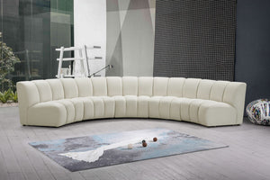 Lynda 5pc. Modular Sectional In Cream Velvet