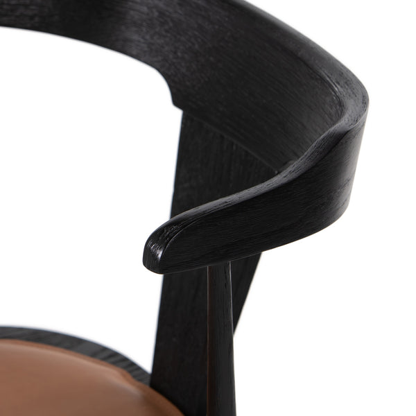 Ripley Dining Chair W Cushion In Black Oak