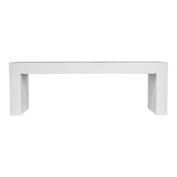 Moe's Lazarus Outdoor Bench in White Concrete