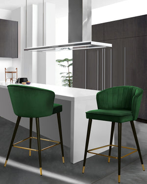 Maxine Stool In Green Velvet