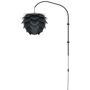 Aluvia Medium 1-Light Wall Lamp in Anthracite with Black Wall Hanger