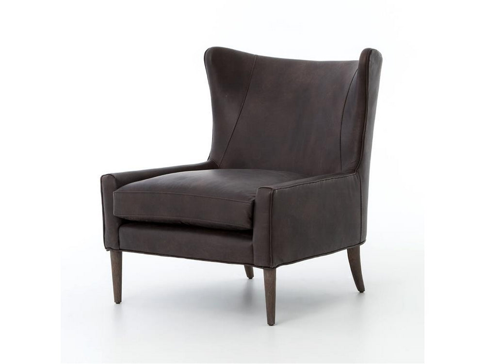MARLOW WING CHAIR-VINTAGE BLACK