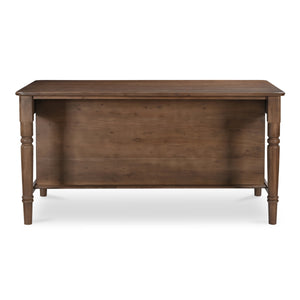 Russet Kitchen Island with Shelves and Drawers