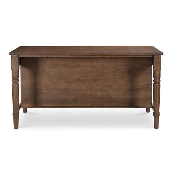 Russet Kitchen Island with Shelves and Drawers
