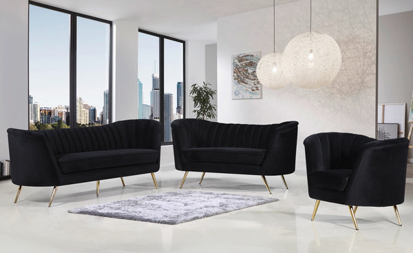 Josefina Sofa In Black Velvet