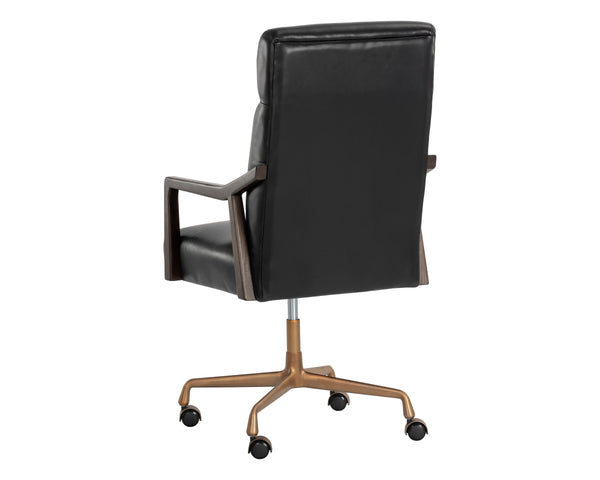 COLLIN OFFICE CHAIR - BROWN - CORTINA BLACK LEATHER