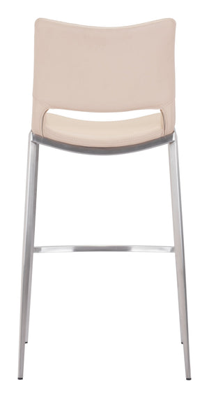 Ace Barstool (Set of 2) Light Pink & Silver