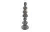 Faceted Rock Column Sculpture, Grey
