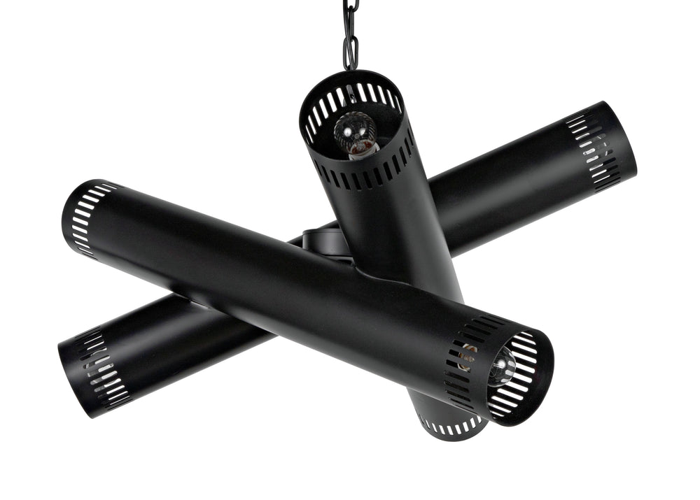 Javelin Chandelier, Black Steel